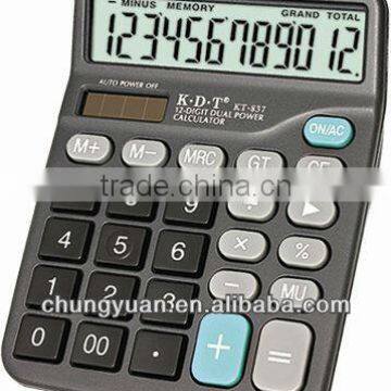 12 digit lcd display dual power calculator KT-837