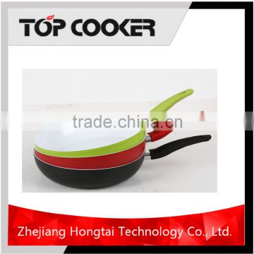 Forged aluminum colorful ceramic coating frying pan witn induction