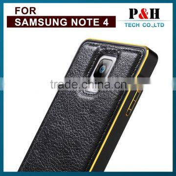 Luxury Premium Genuine Leather Case for Samsung Galaxy Note 4 Bumper Case photo-2