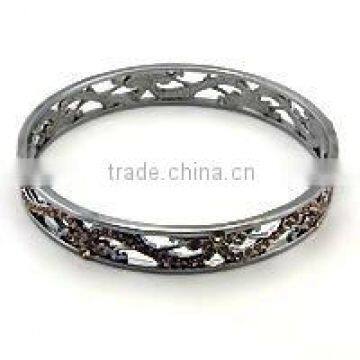 Ruthenium Plated Hollow Elegant Bangle