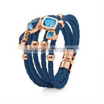 YB250 newest fashion multi-color braided genuine leather bracelet