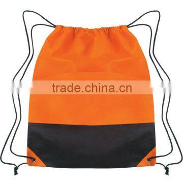 Non-Woven Two-Tone Drawstring Sports Pack-Orange