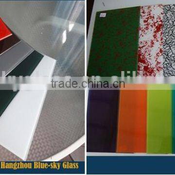 6mm 8mm Toughened printed colored glass for wall