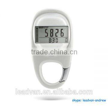 Goal Tracker 7 Days Memory 3D Pedometer With Carabiner