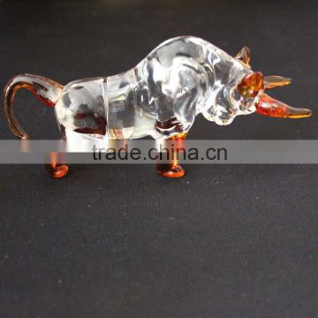 newest design of brown crystal bull gift for office decoration