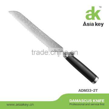 Reliable factory price 8" damascus bread knife for kitchen