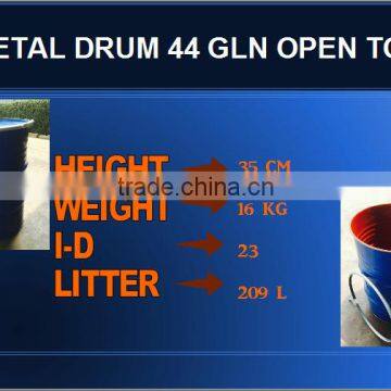 metal 44 gallon open top drum
