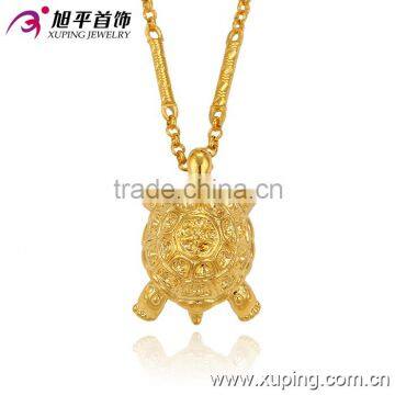 2016 new simple designs 24k gold tortoise pendant for women necklace jewelry