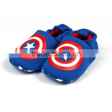 Captain America Baby Shoes newborn baby caucal shoes canvas fringe baby walker