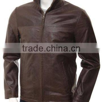 Fashionable Slim Men Long Leather Jacket