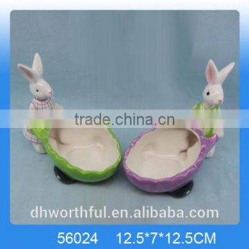 Cutely giftware ceramic easter rabbit for decor