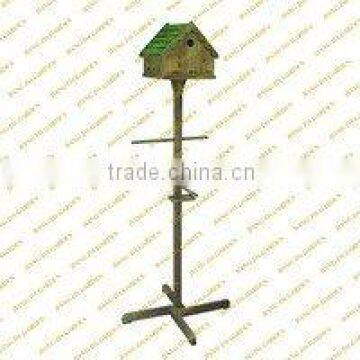 wooden bird feeder and house