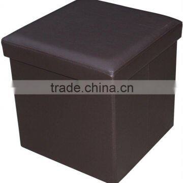 stronger!! Black PVC Leather foldable storage stool