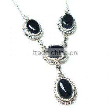 Black Onyx Silver Necklace Silver 925 gemstone wholesale jewelry handmade silver jewelry