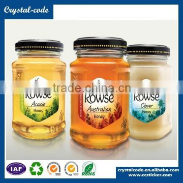 Private adhesive design pp material jar printing sticker label