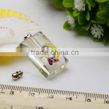 China Factory Customized 3D Photos Crystal Perfume Bottle Pendant Kartoon Monkey DIY Rice Art Pendant for Children Necelace photo-6