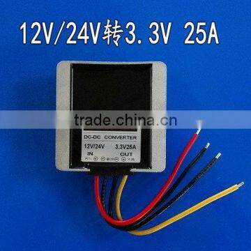 waterproof DC DC buck convertor,DC 12V/24V (6V-40V)input,3.3V/25A/82W output