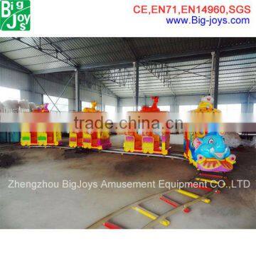 Elephant kids ride on train and track, amusement park train, mini electric train