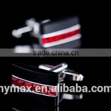 black agate red crystal shirt mens custom cufflinks