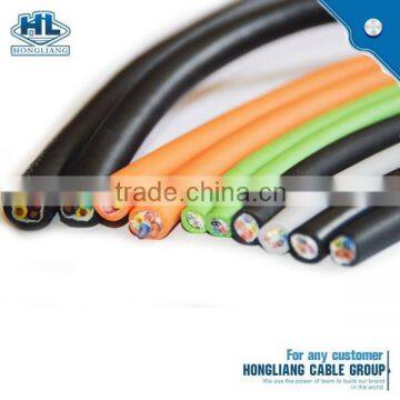 flexible rapid drag chain cable copper conductor PVC insulation double sheath shielded oil resistance 2000V