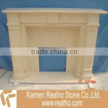 Beige Marble Fireplace