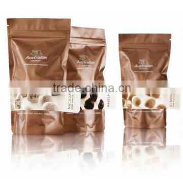 Stand up aluminium foil bag with zip lock for nuts