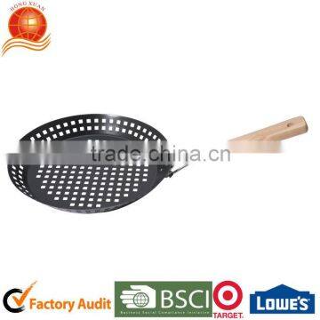 Carbon steel Non-stick coating BBQ Grill Pan with removable handle