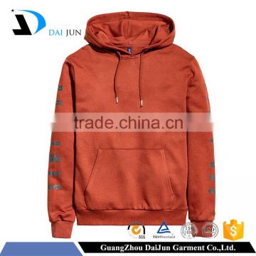 Daijun OEM orange low price men's drawstring kangaroo pockets crewneck sweatshirt