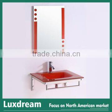 China manufacturer red mini glass basin for hotel project