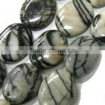 13*18mm natural oval smooth web jasper stone loose beads