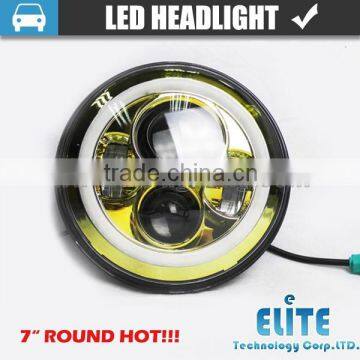 7 inch Round Semi Sealed Beam headlight with LED Halo Ring