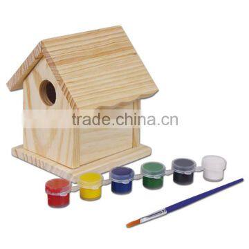 Building Painting Wooden Birdhouse DIY Wooden Toy for Kids photo-2