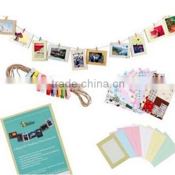 Wall Deco DIY Paper Photo Frame with Mini Clothespins