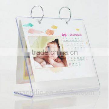 cheap transparent crystal desk flip over calendar