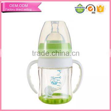 babies product wide neck pyrex glass baby feeder bottles with handle