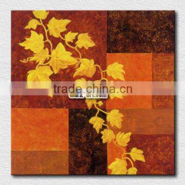 Popular canvas art textured leaves canvas painting