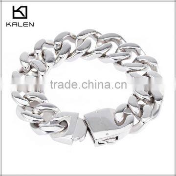 KB13827-D 2015 Most Popular Best Quality Fashion Men's 215mm Polished Titanium Steel Bracelet