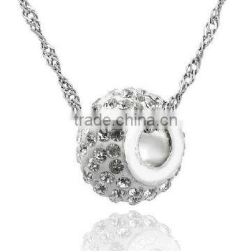 Shambala ball CZ diamond Czech crystal S925 silver best friend forever pendant