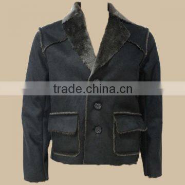 2014 men winter short down jacket/suede fabric jackets/classic black/oem service