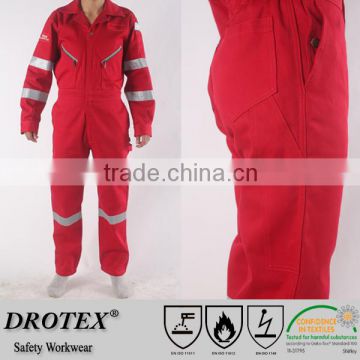 PYROVATEX 260gsm FR Cotton Offshore Work Coverall with Seawater Corrosion Resistance Reflector