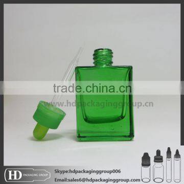 HD China selling 30 ml clear eliquid vapor rectangular glass dropper bottle with violet childproof &tamper evident cap