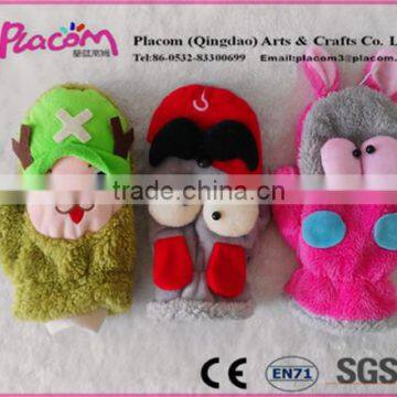 Unique Design Lovely Cheap Smiling Face Plush Glove for Wholesale and Customize