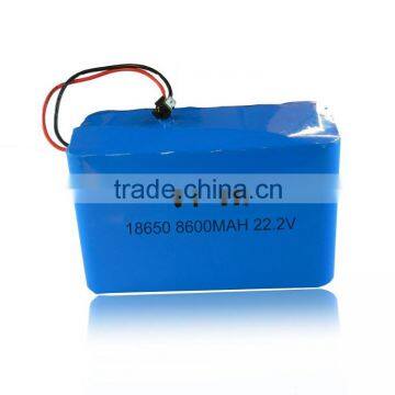 Rechargeable 18650 22.2v lipo li ion battery batteries pack 8600mah for cordless power tool