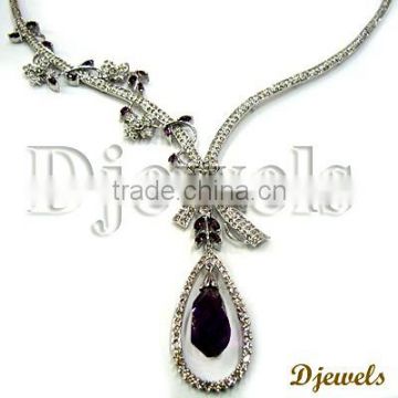 Newest Diamond Gold Necklace, Ladies Diamond Necklace, Diamond Jewelry