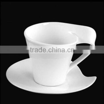 porcelain cups with and plates set