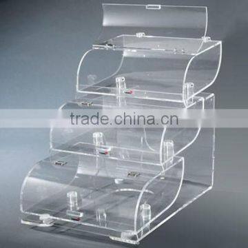 custom clear assembled supermarket shelf acrylic display rack for wholesale cheap