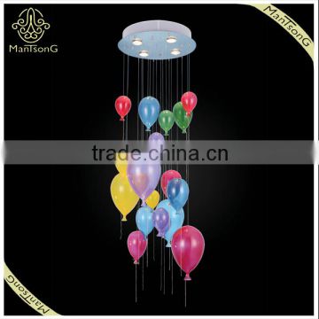 Factory Price Glass Lampshade Colorful Hanging Ceiling Lamp Air Ballon Shape, Chromed Hanging Lamp