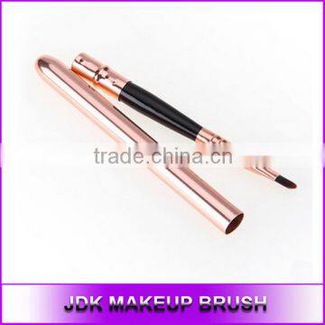 High-end Copper Retractable rose gold compact synthetic makeup lip liner brush applicator Private label lip brush