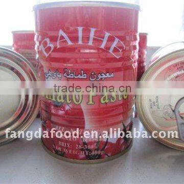 Pure tin tomato paste 28-30% with best price