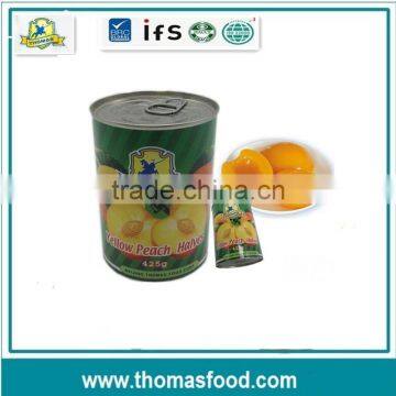 New crop canned yellow peach halves